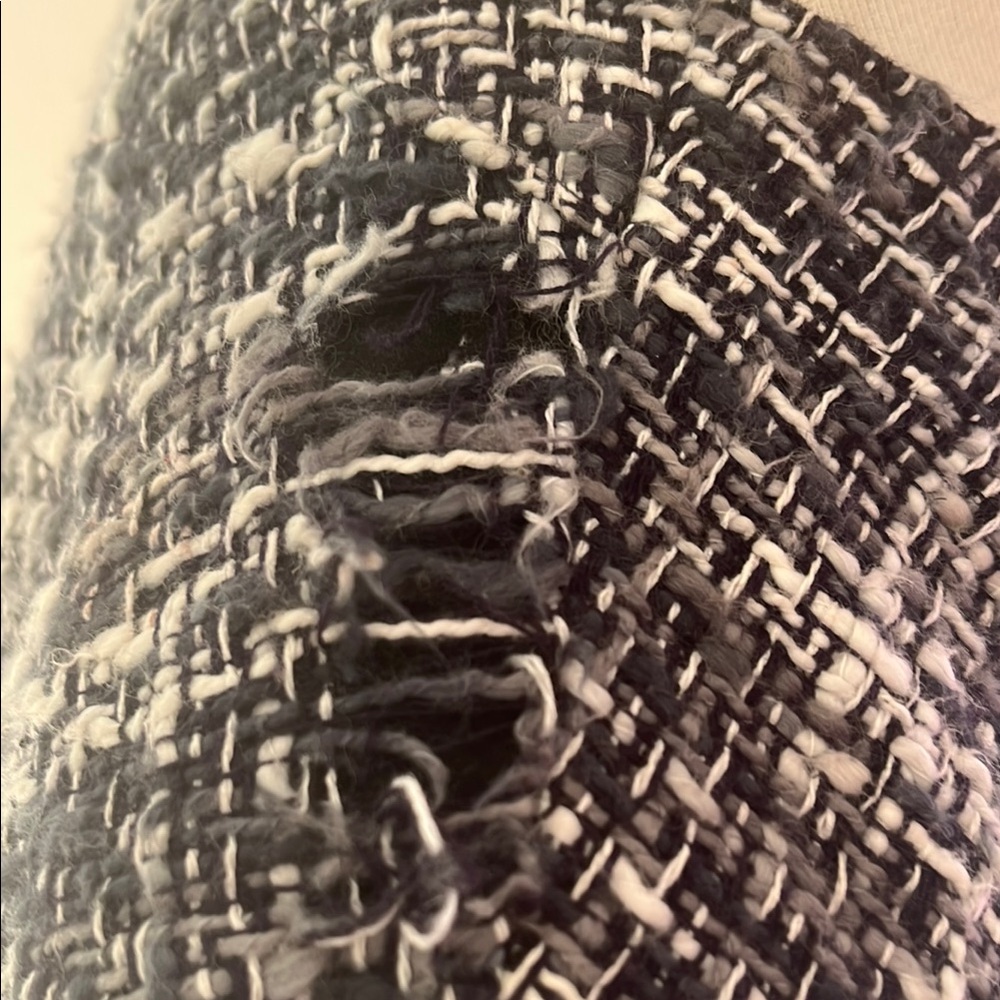 Brooks Brothers Black and White Tweed Blazer with Zipper Closure - Picture 9 of 14